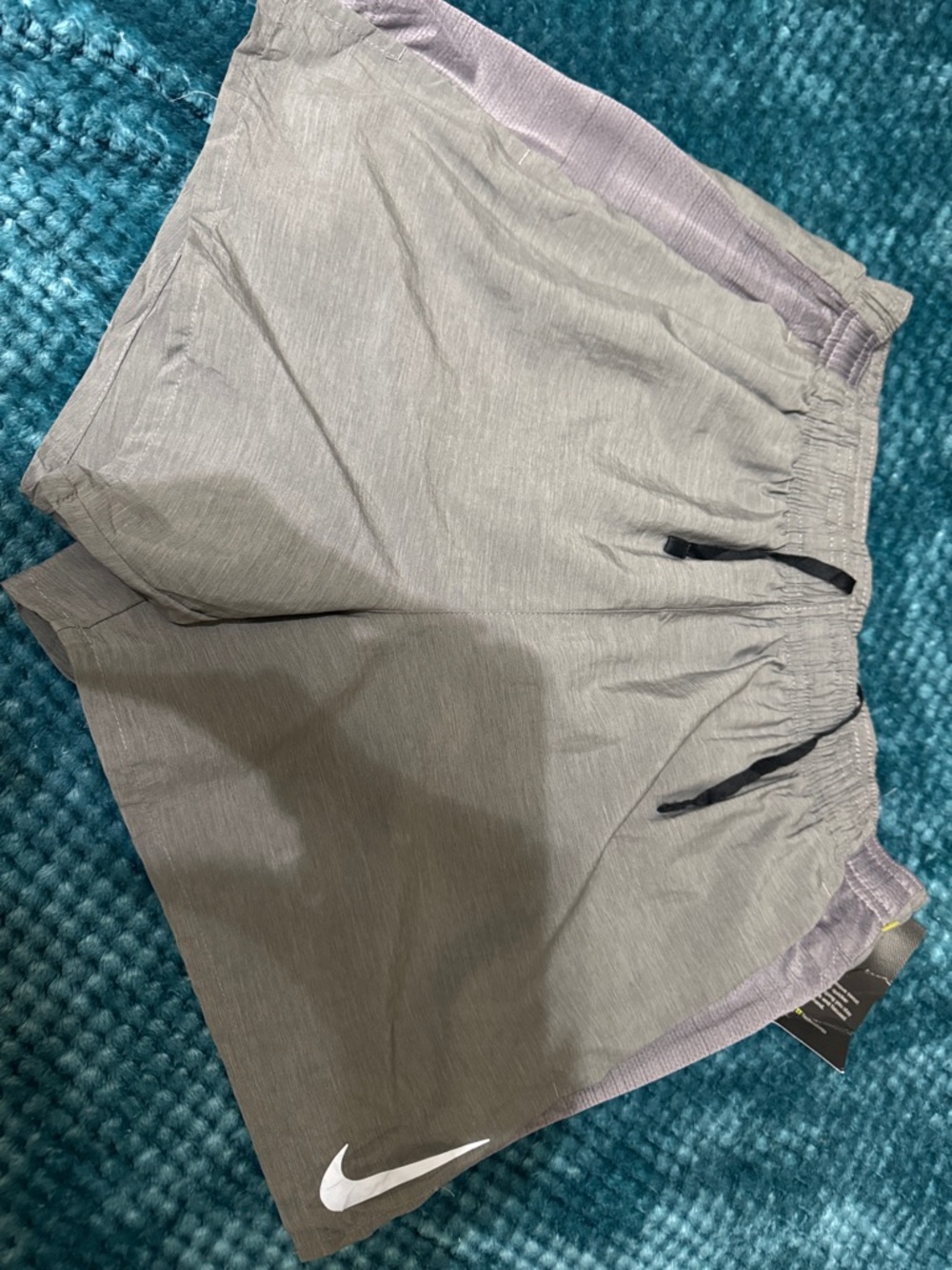 Nike Light Gray Performance Shorts with White Swoosh